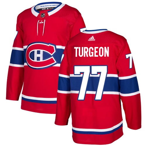 Adidas Men Montreal Canadiens #77 Pierre Turgeon Red Home Authentic Stitched NHL Jersey